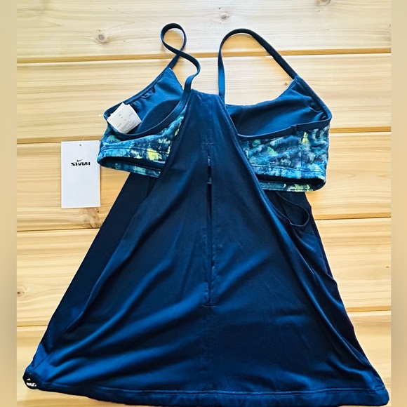 NEW Nike Women’s Earth Dye Layered Tankini Swim Top in Midnight Navy Size Small - Picture 10 of 16